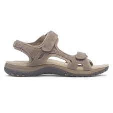 Osaga Womens Sandals Beige Adults Ladies Flat Suede Easy Fasten Adelaide Size