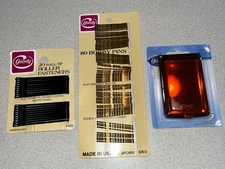 Vintage Retro Goody Ball Tip Roller Fasteners 820 Bobby Pins 826 Compact Mirror