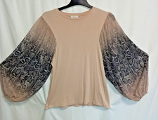 BE.Gold by Belinda Gold Damen Bluse ...dursichtige Ärmel **Beige***Gr 40