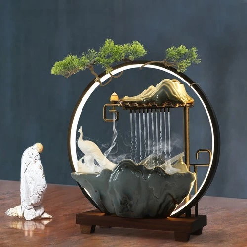 Fuente de Agua de Mesa con Luz LED Niebla EE. UU. 110V Enchufe con Bomba para Interior/Exterior Foto 2 de 4