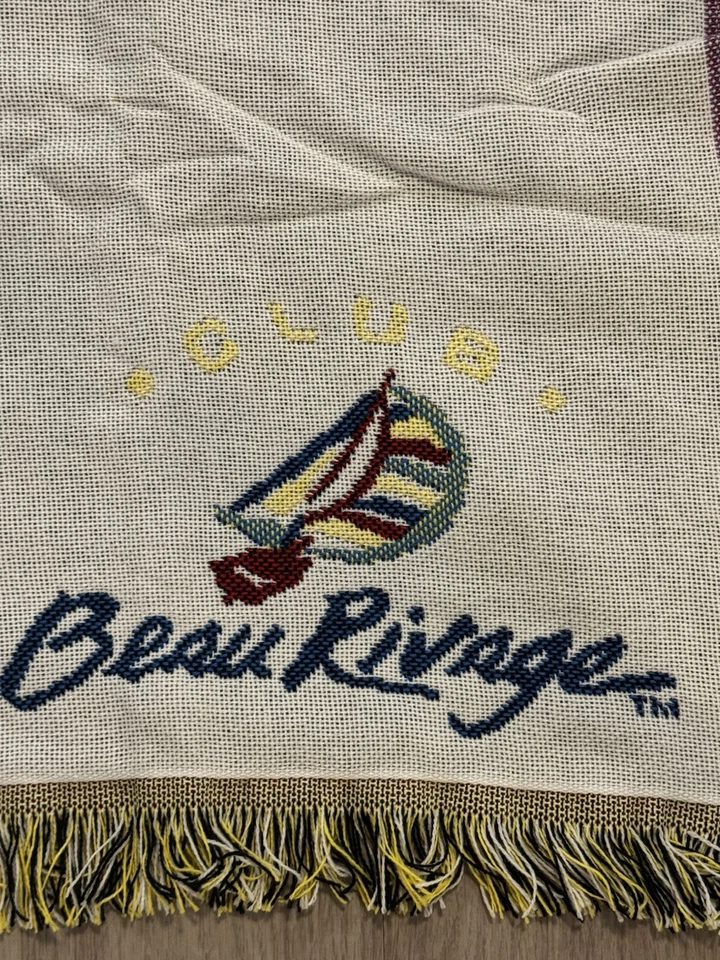 VTG Northwest Sailboat Thick Plush Throw Blanket 56”x46” Beau Rivage Club RARE!! - Image 2 of 4