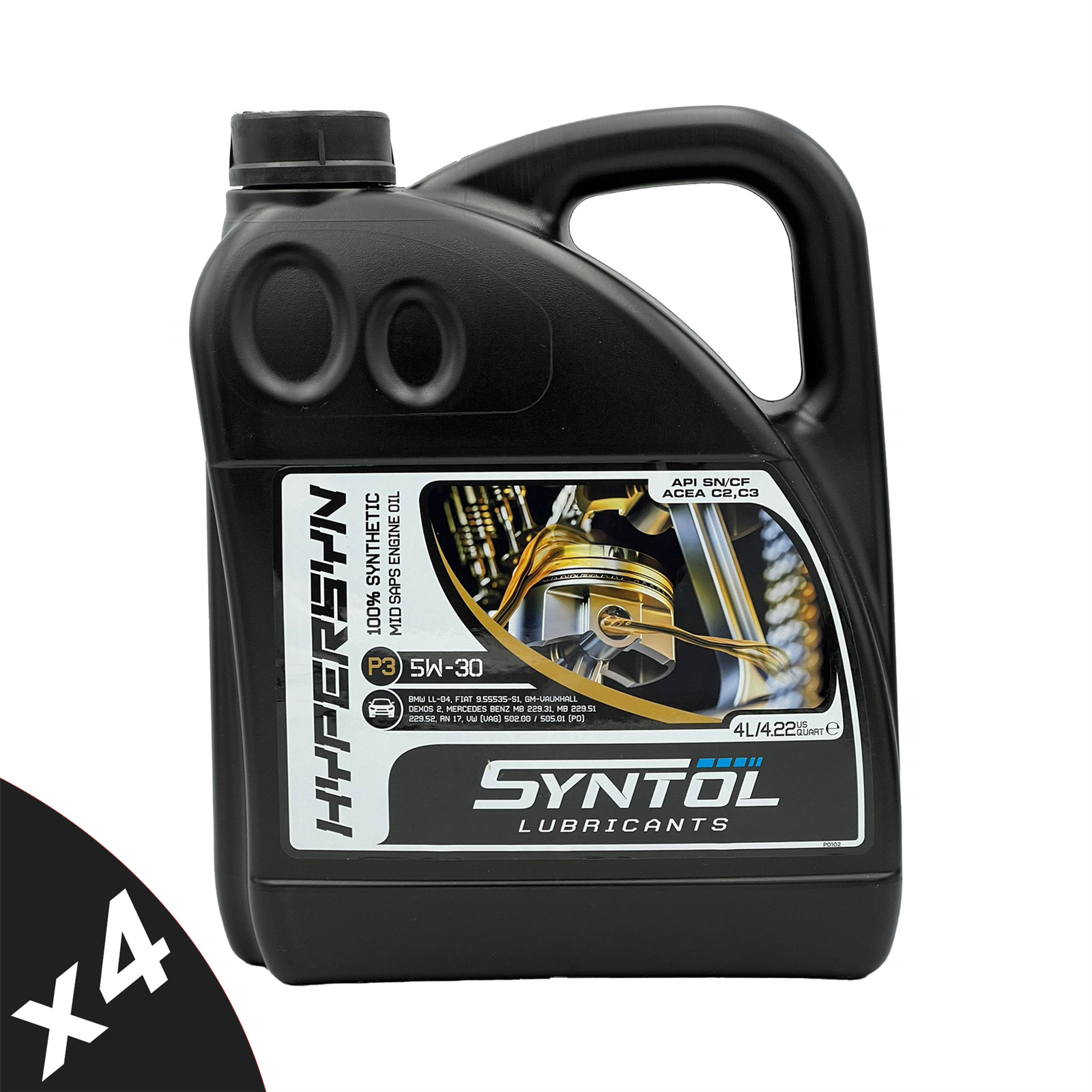 Syntol P3 5W30 Fully Synthetic Engine Oil Acea C3 BMW LL-04 Dexos2 4x4L