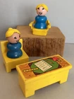 Vintage Fisher-Price Little People Teacher Desk, Chair, Teacher, Others - As Is