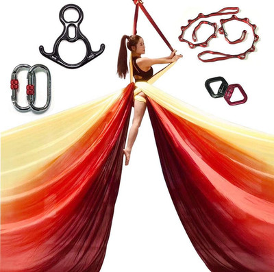 Aerial Silks Starter Kit - Durable 11Yards of Aerial Yoga Hammock with Hardware,