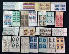 USA - 5 cent plate blocks - lot of 22 different - MNH