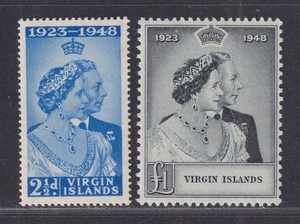 Virgin Islands Scott 90-91 MNH 1948 George VI Silver Wedding Omnibus SCV $16.25