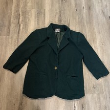 Sag Harbor Green 100 Wool Blazer Jacket Sz 18 Professional Workwear Sport Coat