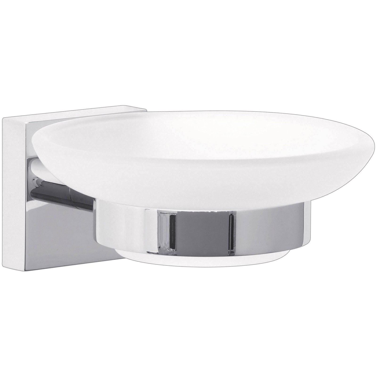 tesa EKKRO soap tray chrome/satin glass Adhesive mount