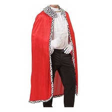 King Medieval Red Cloak Halloween King Robe Christmas Costume Fancy Dress Adult
