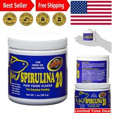 Nutritious 1-Ounce Spirulina Fish Flakes for Vibrant Cichlids - Cashew-Free