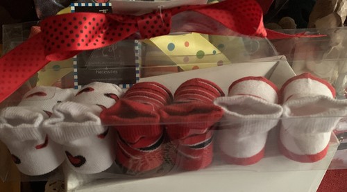 Baby Dry Goods Red And White 3pack Socks Small - Picture 4 of 4