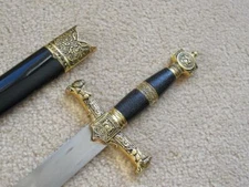 S0062 MINIATURE BIBLICAL MEDIEVAL KING SOLOMON ISRAEL SWORD DAGGER 15.8" BLACK