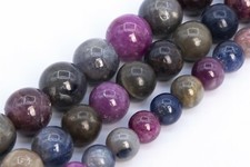 Genuine Natural Ruby Sapphire Beads Grade A Round Loose Beads 6-7/8-9/9-10MM
