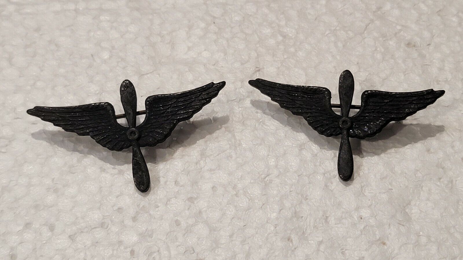 Reproduction pre WW2 1920s US Army Air Corps Officers Collar Insignia pair black