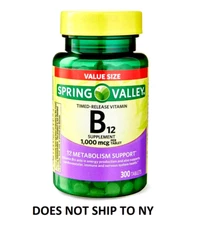 Spring Valley Vitamin B12 1000 Mcg Timed Release Tablets, 300 Count ( 1 PACK )