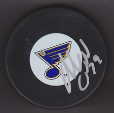 ADAM CRACKNELL Signed ST. LOUIS BLUES Puck w/COA #2