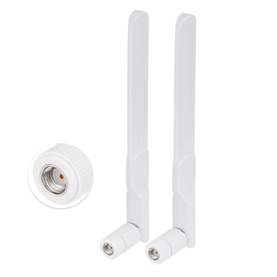2x DualBand WiFi MIMO RP-SMA White Antenna for WiFi Router Wireless Network Card
