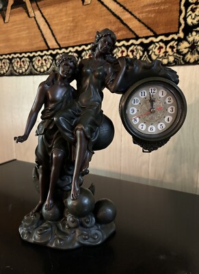 Vintage Crosa Clock Man and Woman Statue *Working* See Video | eBay