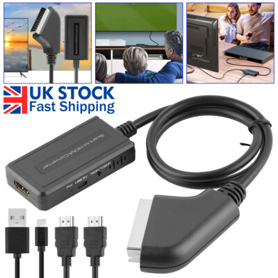 SCART to HDMI Converter with HDMI Cable, SCART to HDMI Converter For HD TV  2024 UK