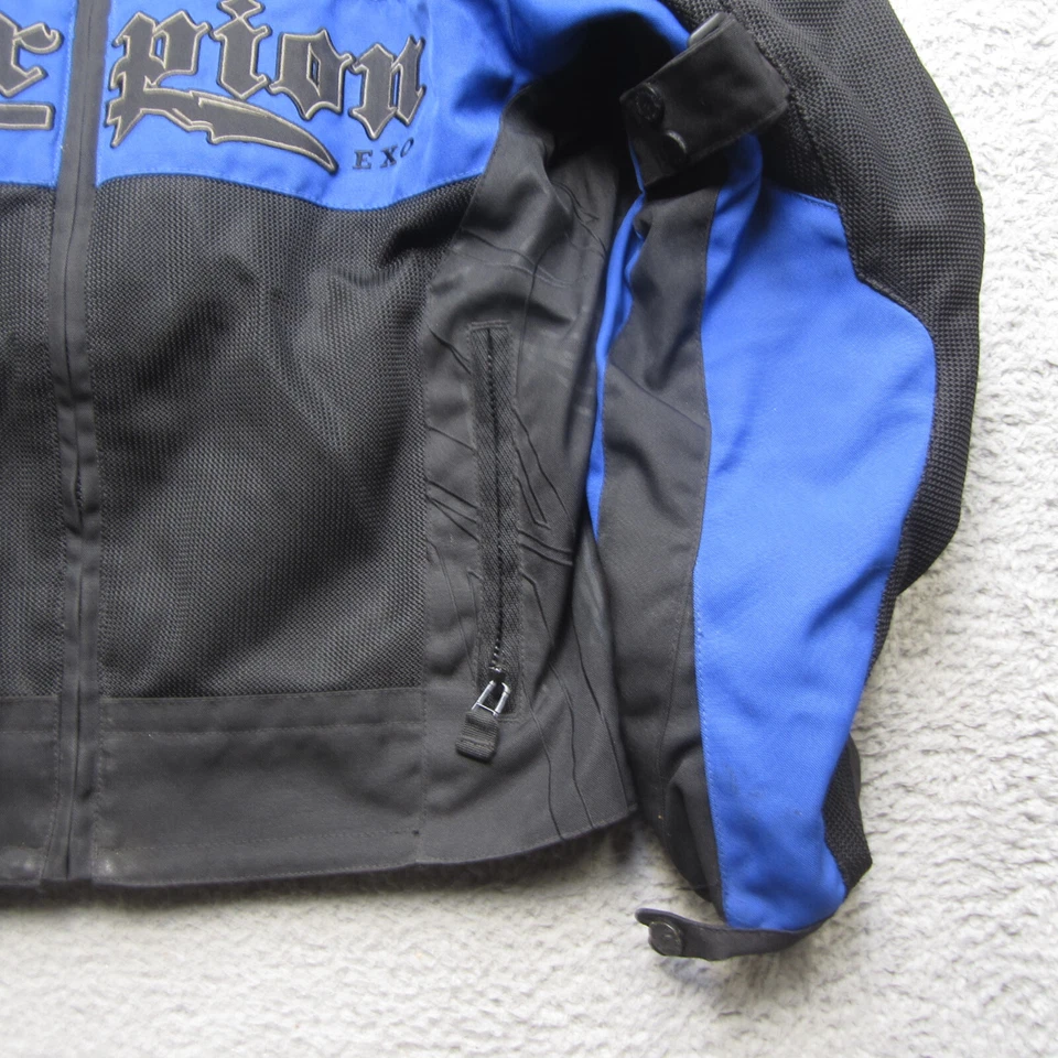 Chaqueta acolchada Scorpion EXO para hombre M negra azul malla armadura montar motocicleta Foto 3 de 4