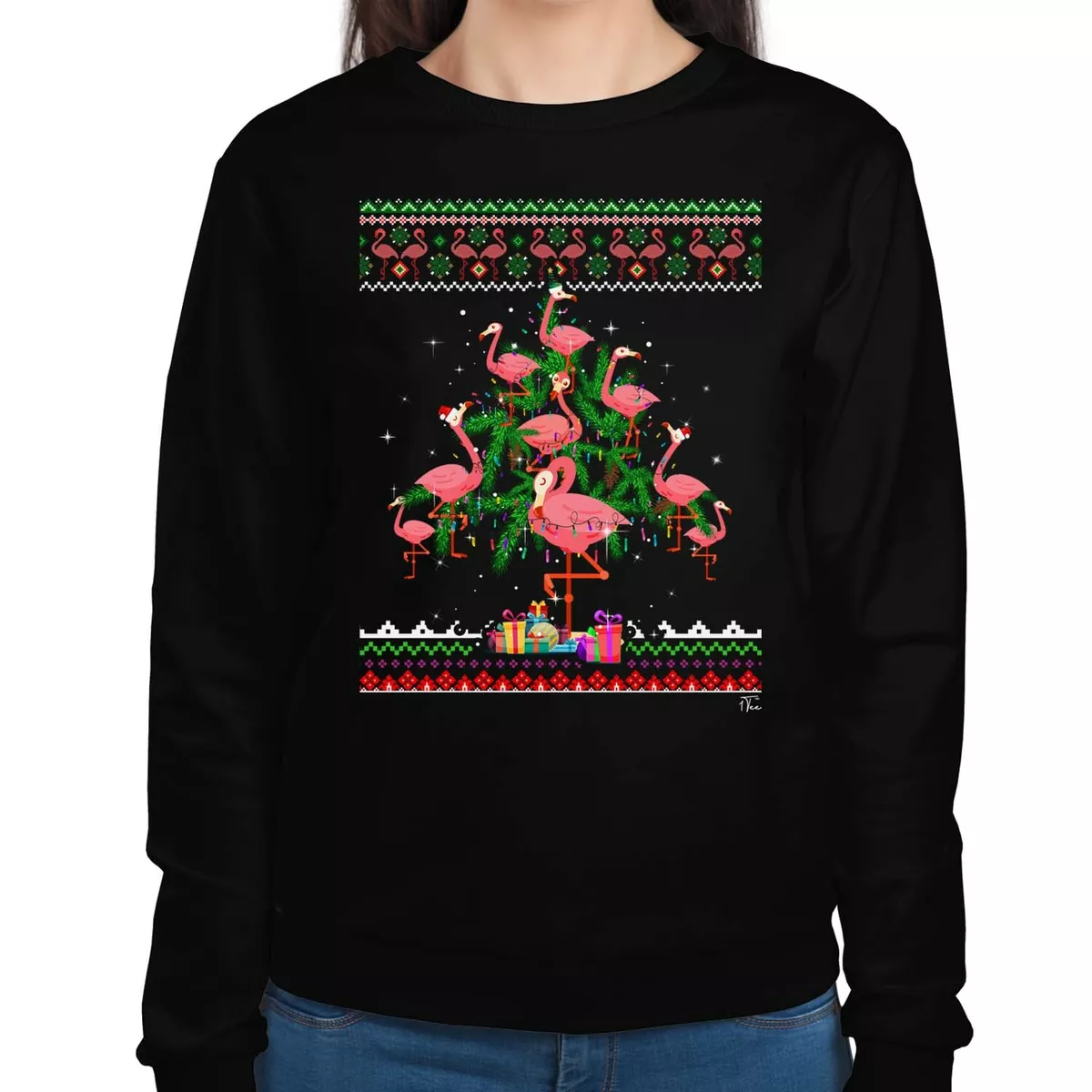 Flamingo top christmas sweater