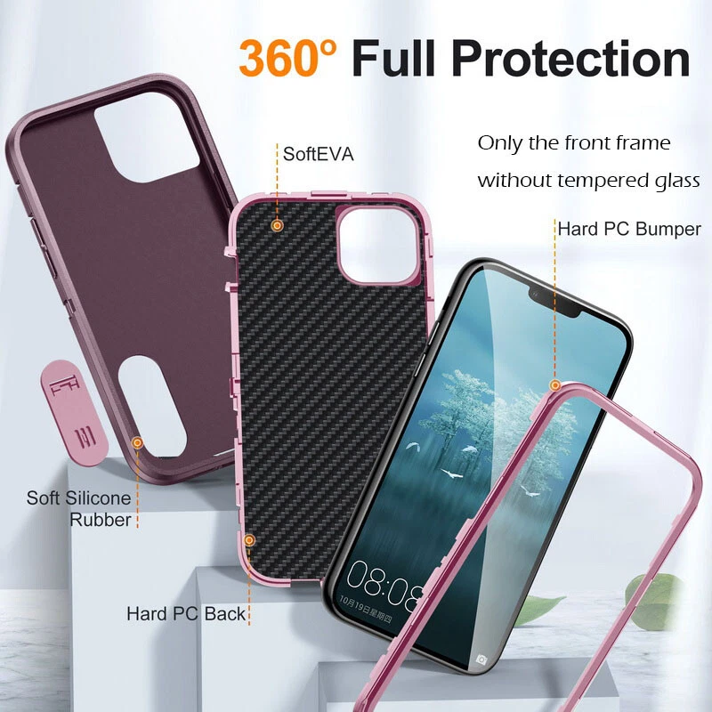 Phone Case For iPhone 16 15 14 13 12 Pro Max Shockproof Hard TPU Hybrid PC Cover - Image 3 of 4