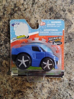 FORD MUSTANG GT GEAR'D UP JUNIOR NEW JAM'N PROD BLUE PLASTIC DT-27525 CAR.