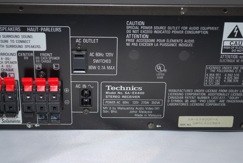 Technics SA-EX400-AV Control Stereo Receiver - See Description - Picture 12 of 14