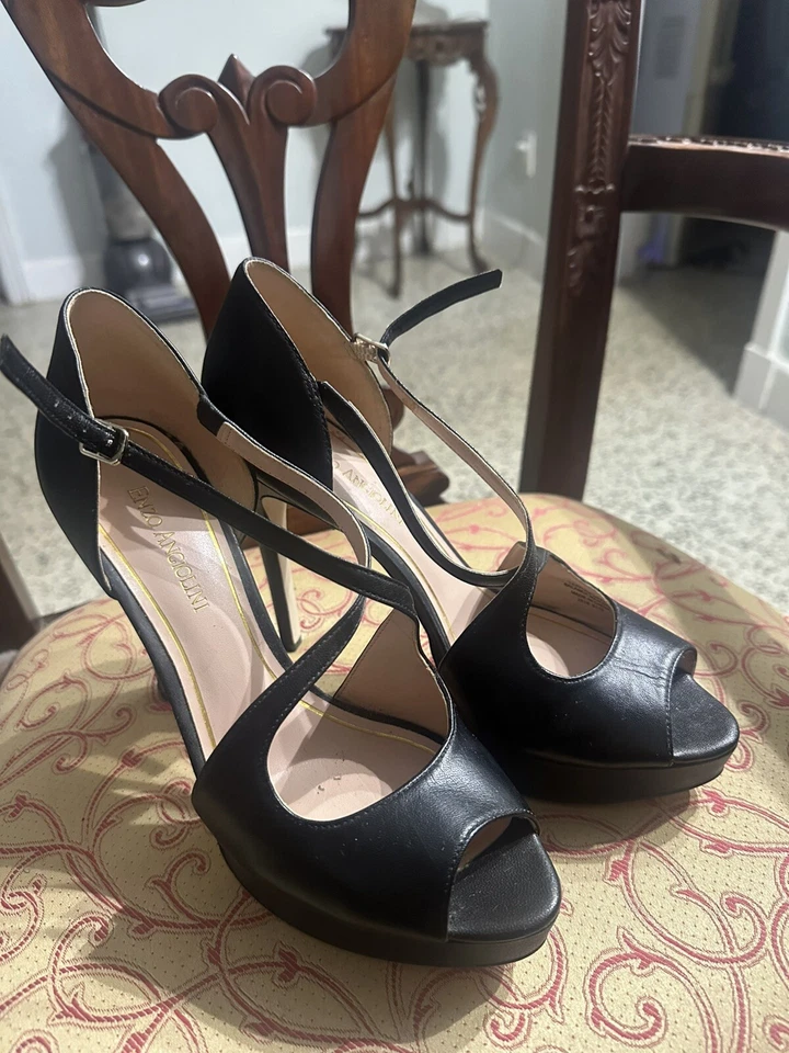 Enzo Angiolini Eaabalina Negro Plataforma 4" Tacones Talla 8 Fiesta Fecha Club Nocturno Foto 3 de 4