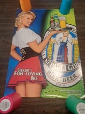 St.Pauli Girl German Beer Breweriana Heather Kozar Poster 2002 18" X 26" 