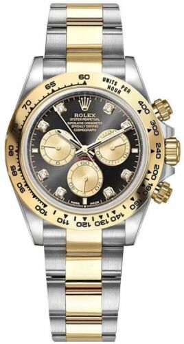 Rolex Cosmograph Daytona Black & Gold Diamond Dial Automatic Mens Luxury Watch
