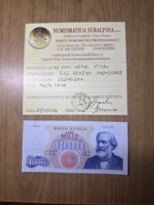 BANCONOTA LIRE 1000 VERDI I TIPO 4 1 1968 MOLTO RARA certificata SPL+