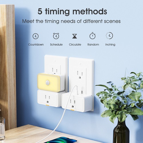 Tuya Smart Home WiFi RF433 US Plug Type-C Remote Control APP Voice Control Socke - Afbeelding 4 van 12