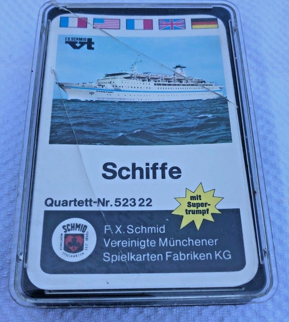 Vintage Schiffe Quartett Kartenspiel F. X. Schmid Spielkarten gepflegt komplett Vintage Schiffe Quartett Kartenspiel F. X. Schmid Spielkarten gepflegt komplett