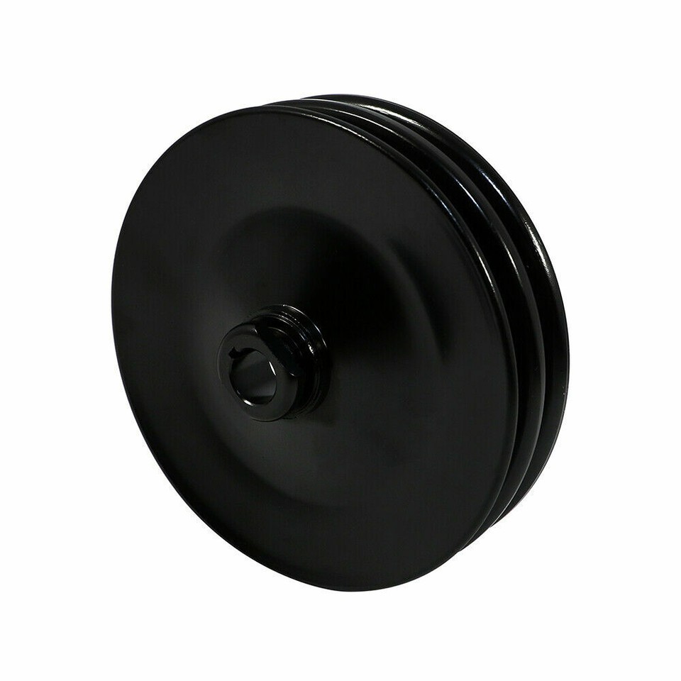 Chrome Double Groove Power Steering Pump Pulley Key Way For BBC 350 454 - View #3
