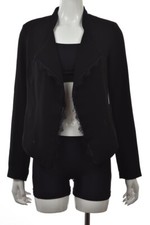 Elevenses Womens Blazer Size S Black Solid Long Sleeve Jacket Casual