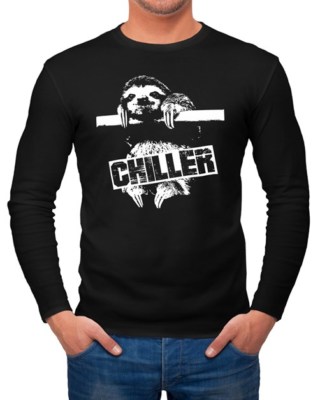 Herren Longsleeve Faultier Chiller Sloth Langarmshirt Moonworks 
