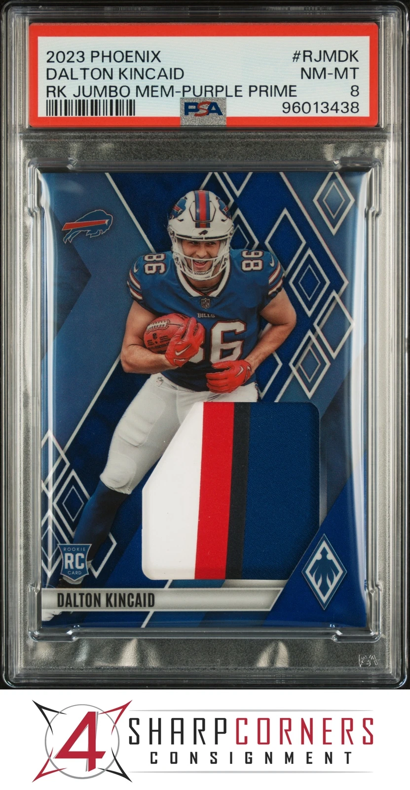 Dalton Kincaid Panini Phoenix Rookie Jumbo Memorabilia #RJMDK Purple Prime
