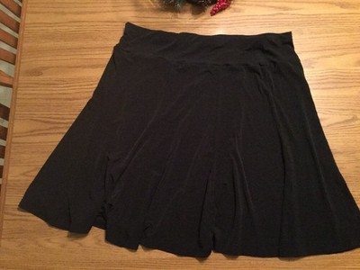 Buy DRESSBARN ALine Stretch Smooth Front Flared Hem Career Skirt Black Size XL with Paypal