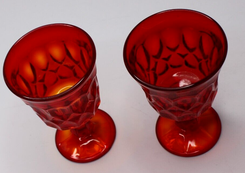 NORITAKE Perspective 2x Rubinrote Amberina Wasserkelche 5 oz 4 5/8 in Wein - Bild 7 von 8