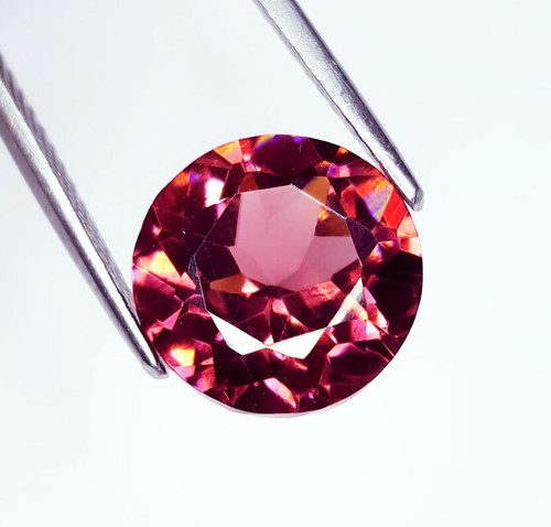Zafiro natural Padparadscha certificado 8-10 quilates piedras preciosas sueltas corte redondo gema G30 - Imagen 2 de 13