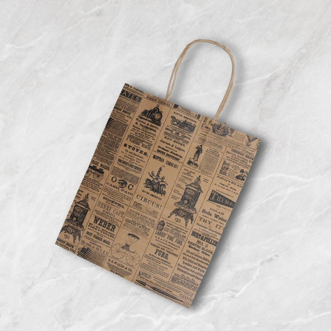 Paper Bags News Print 100 Newsprint Merchandise Shopping 8