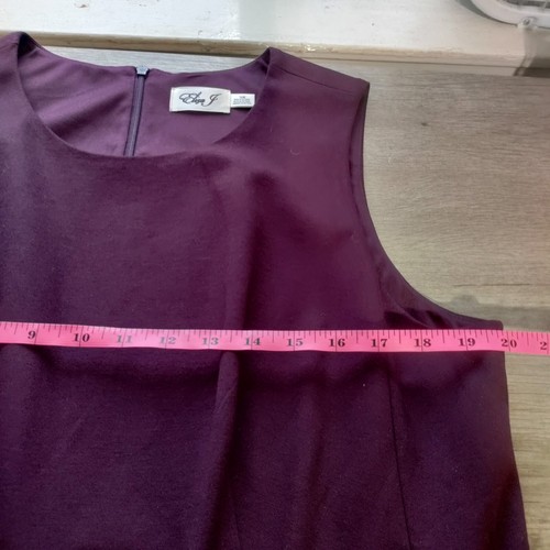 Eliza J Contrast Hem Sleeveless Midi Dress Maroon Pink Fit And Flare Size 16W - Picture 6 of 8