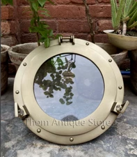 New Antique Brass Finish Port Hole Nautical Maritime Boat Ship Window Style Wall