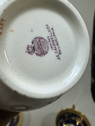 (4) Minton Cobalt & Gold Encrusted 'Riverton' K227 CUP & SAUCER SETS - JCaldwell - Picture 16 of 16