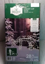 Holiday Time Light- Up Doe 28" 70 LED Lights Pre-attached Indoors/outdoor White 