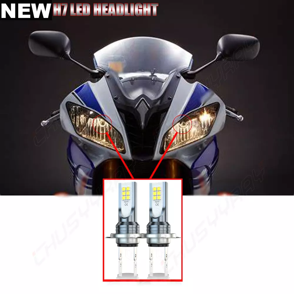 For Yamaha YZF R6 2006 08 2009 YZF R1 6000k H7 Motorcycle LED