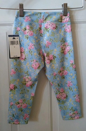 POLO RALPH LAUREN GIRL'S FLORAL LEGGINGS, SIZE 5 - Picture 2 of 3