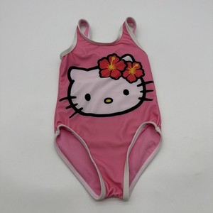Hello Kitty By Sanrio Swim Body Suit K Girls 4/5Y Pink Graphic Print Logo.#43455