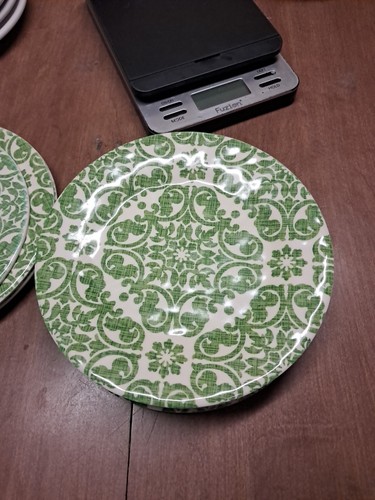 9 Pier 1 Royal Regal Trellis Lime Green Melamine 8 3/8” Salad Plates Euc - Picture 6 of 11